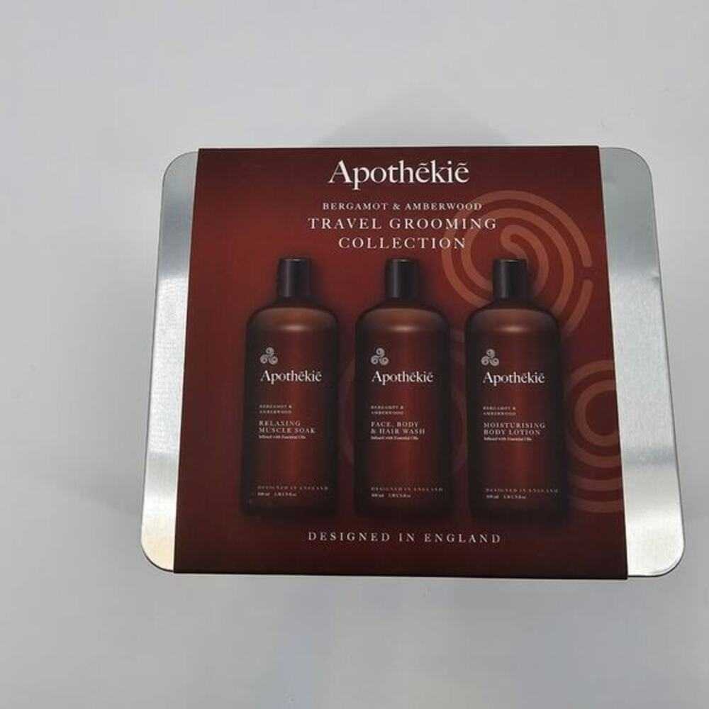 NEW Apothekie Bergamot And Amberwood Travel‎ Grooming Collection